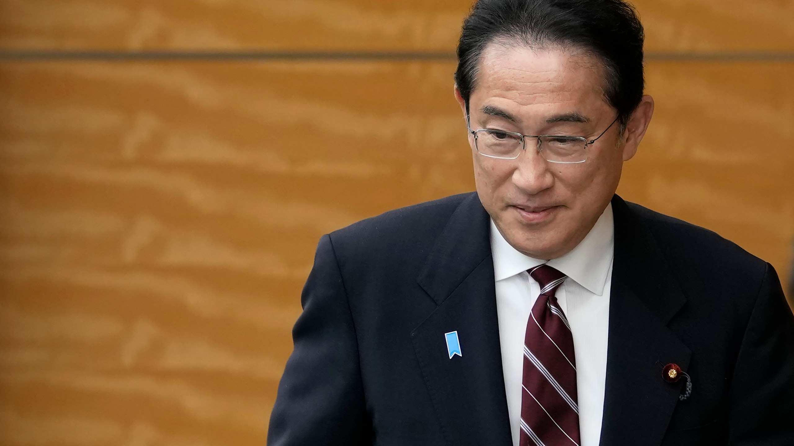 FILE - Japanese Prime Minister Fumio Kishida arrives for a bilateral meeting with Laos' President Thongloun Sisoulith, at the prime ministers's office in Tokyo, on May 25, 2023. Japan approved a major revision to its official development aid policy Friday, June 9, 2023 as the country shifts focus on maritime and economic security and national interests while helping developing nations overcome compound challenges amid China's growing global influence. (AP Photo/Shuji Kajiyama, Pool, File)