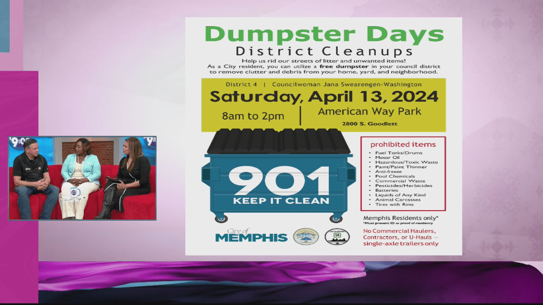 Free dumpster disposal Saturday, April 13, 2024