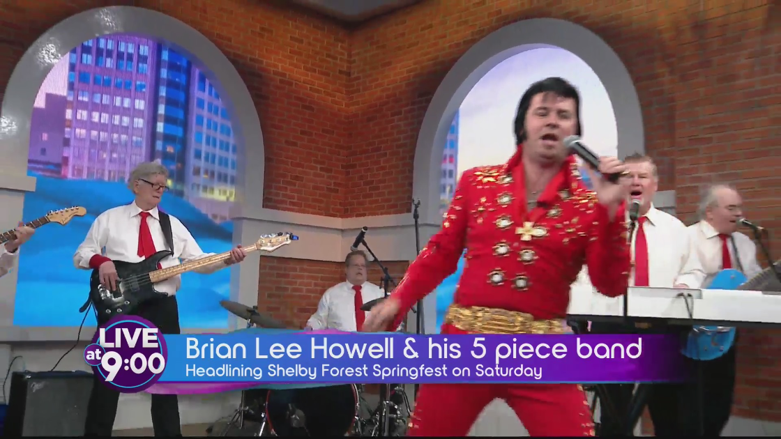 Elvis tribute artist performance previewing the Shelby Forest Spring Fest