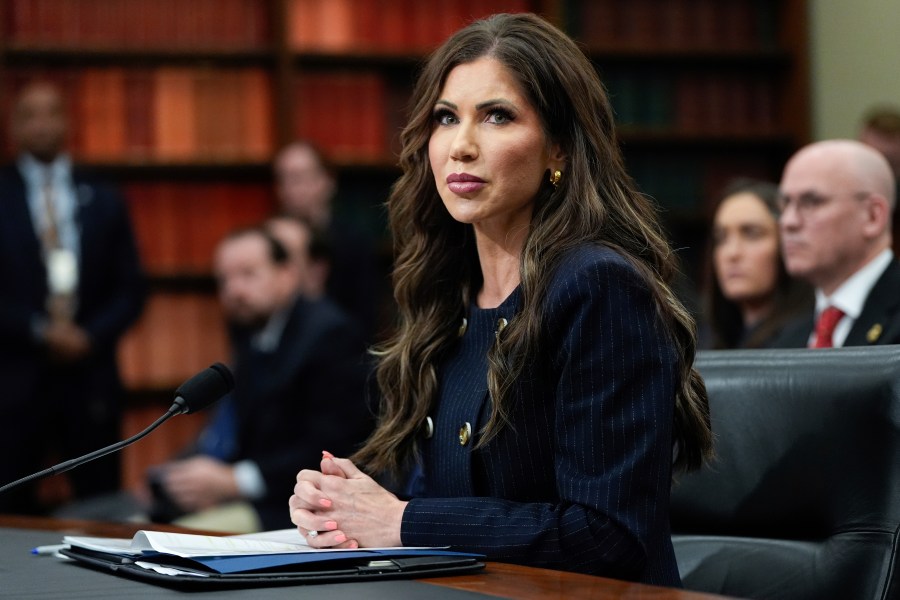 Homeland Security Secretary Kristi Noem speaks during a House Appropriations Subcommittee on Homeland Security oversight hearing, Tuesday, May 6, 2025, on Capitol Hill in Washington. (AP Photo/Julia Demaree Nikhinson)