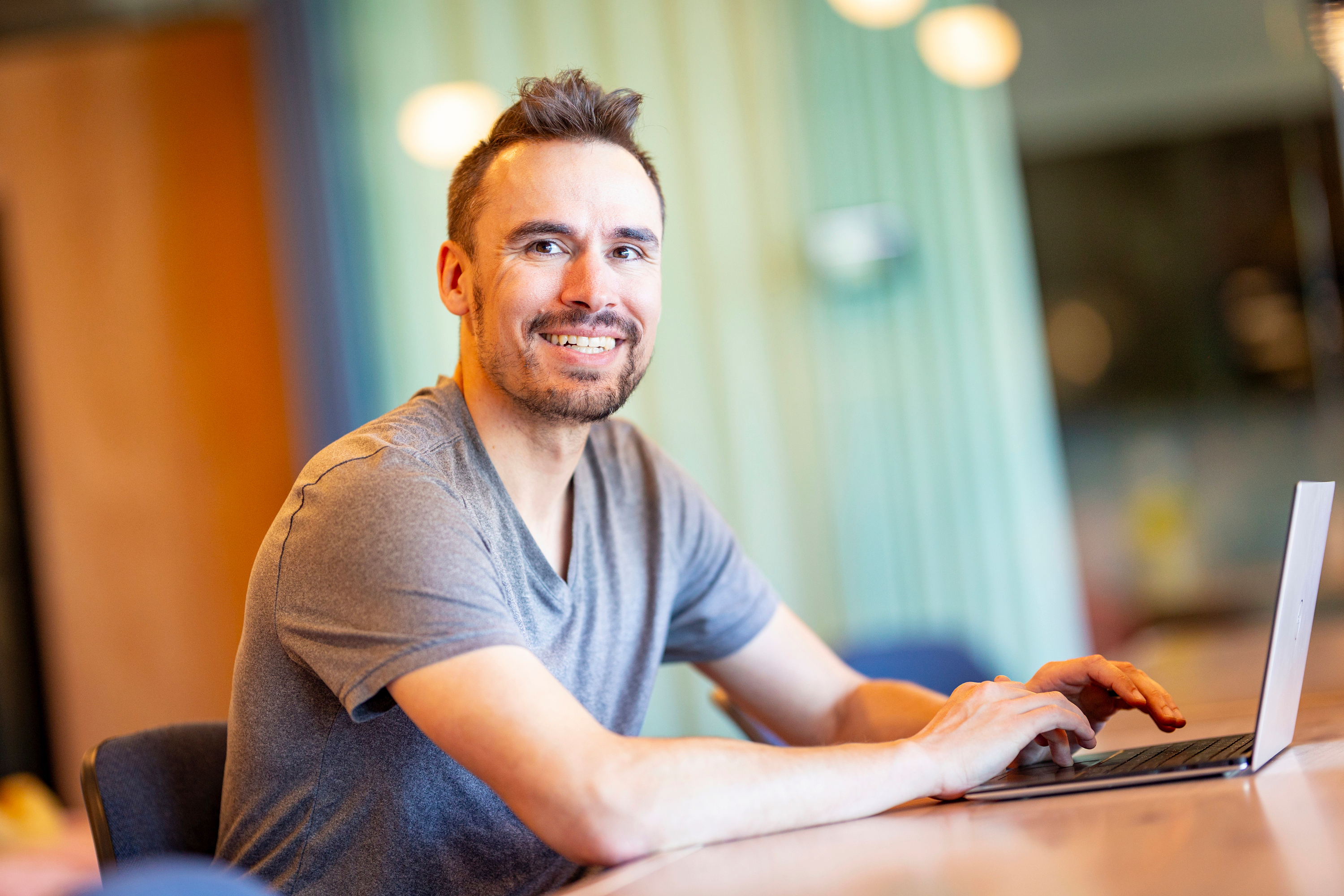 FILE - Civitai's CEO and Co-Founder, Justin Maier pictured at Kiln, a coworking office space in Meridian, Idaho, Thursday, April 18, 2024. (AP Photo/Kyle Green, File)