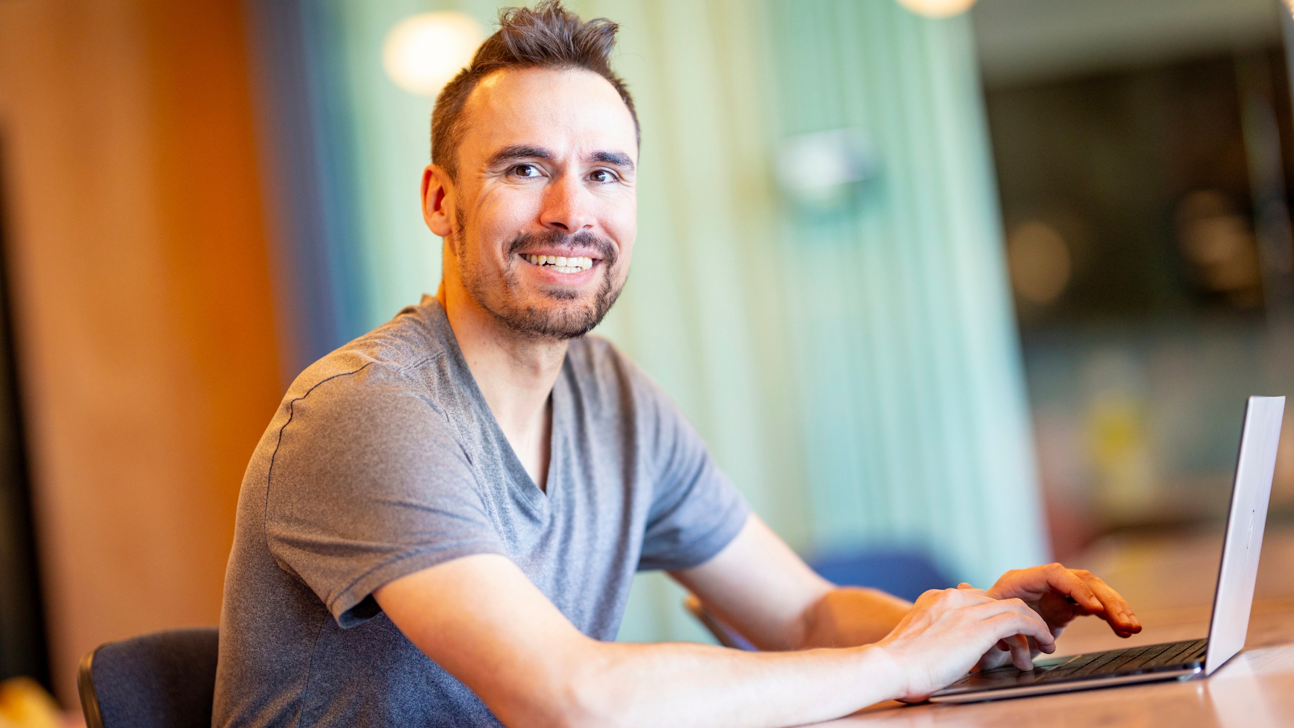 FILE - Civitai's CEO and Co-Founder, Justin Maier pictured at Kiln, a coworking office space in Meridian, Idaho, Thursday, April 18, 2024. (AP Photo/Kyle Green, File)