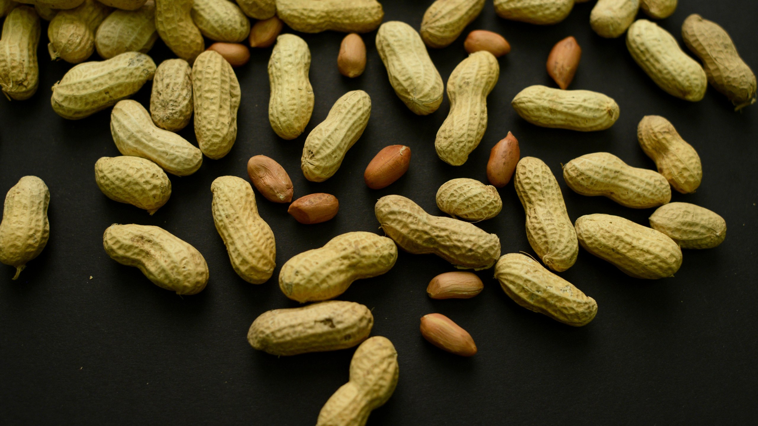 FILE - An arrangement of peanuts is seen Feb. 20, 2015, in New York. (AP Photo/Patrick Sison, File)