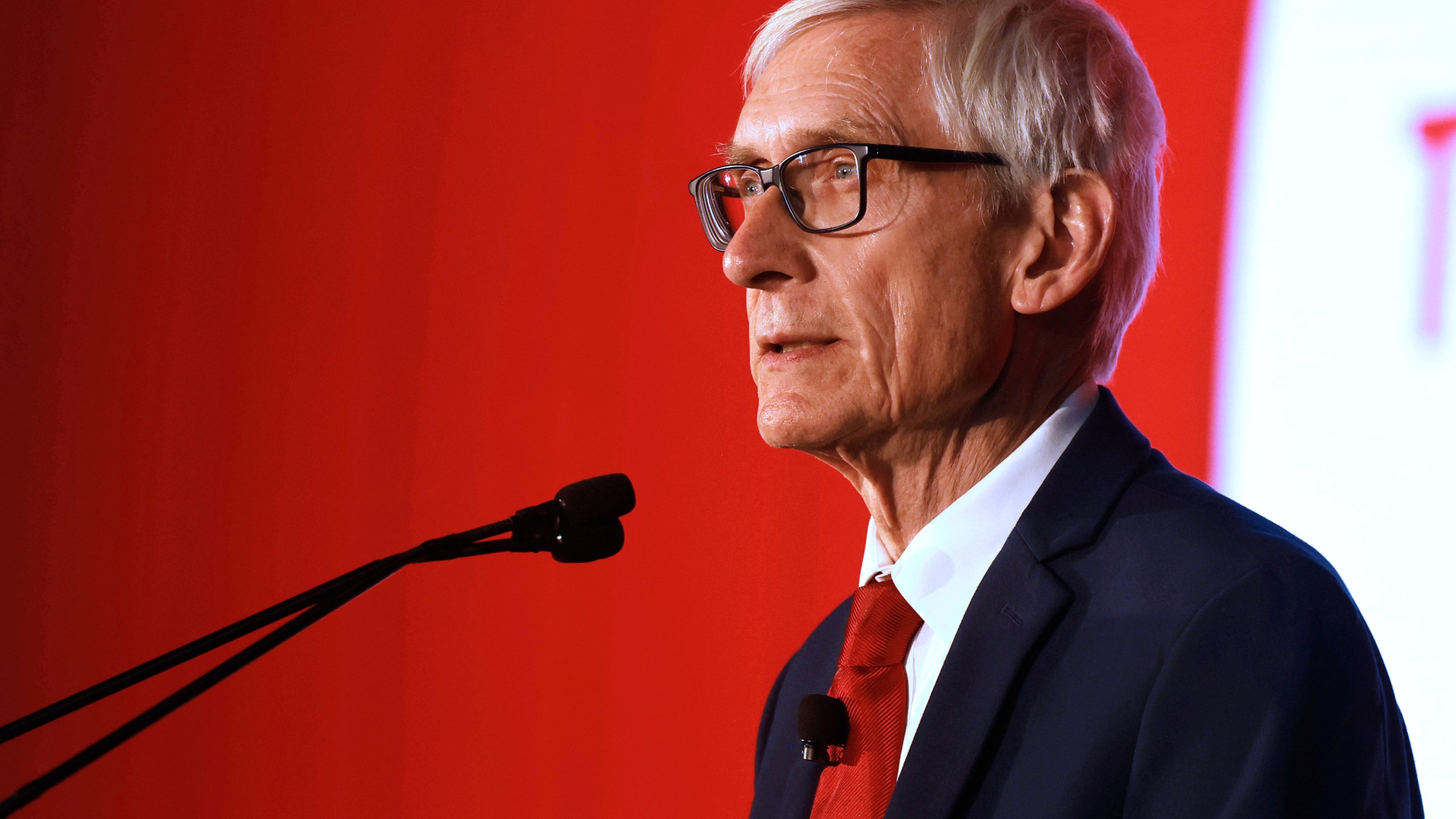 Wisconsin Gov. Tony Evers speaks in Bristol, Wis., Dec. 5, 2024. (Sean Krajacic/The Kenosha News via AP, file)