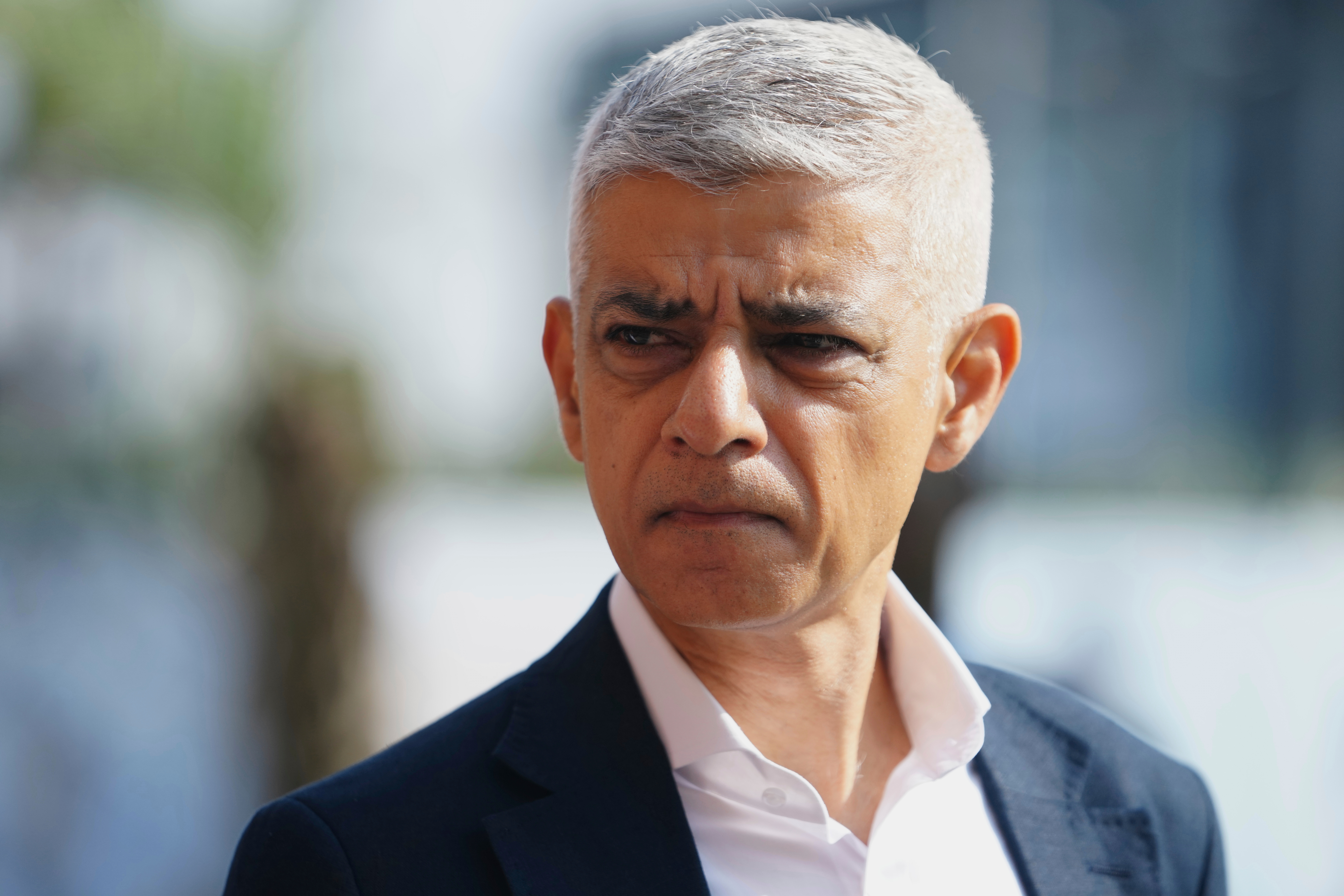 FILE - Mayor of London Sadiq Khan attends a tech event at the John Randle Centre in Lagos, Nigeria, July 15, 2025. (AP Photo/Sunday Alamba, File)