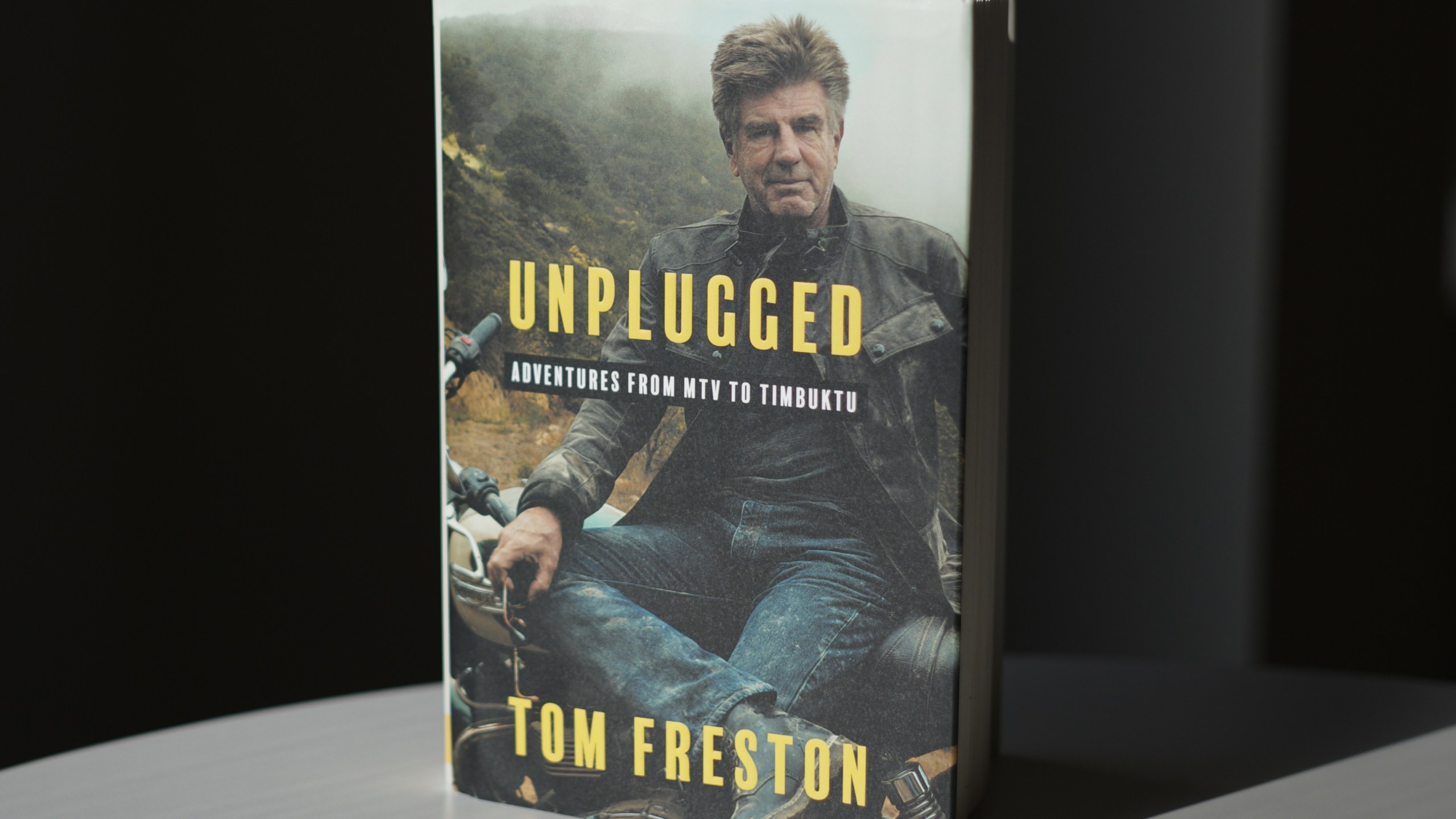 Tom Freston's new book, "Unplugged," sits on a table in New York on Tuesday, Dec. 9, 2025. (AP Photo/Rachel Leathe)