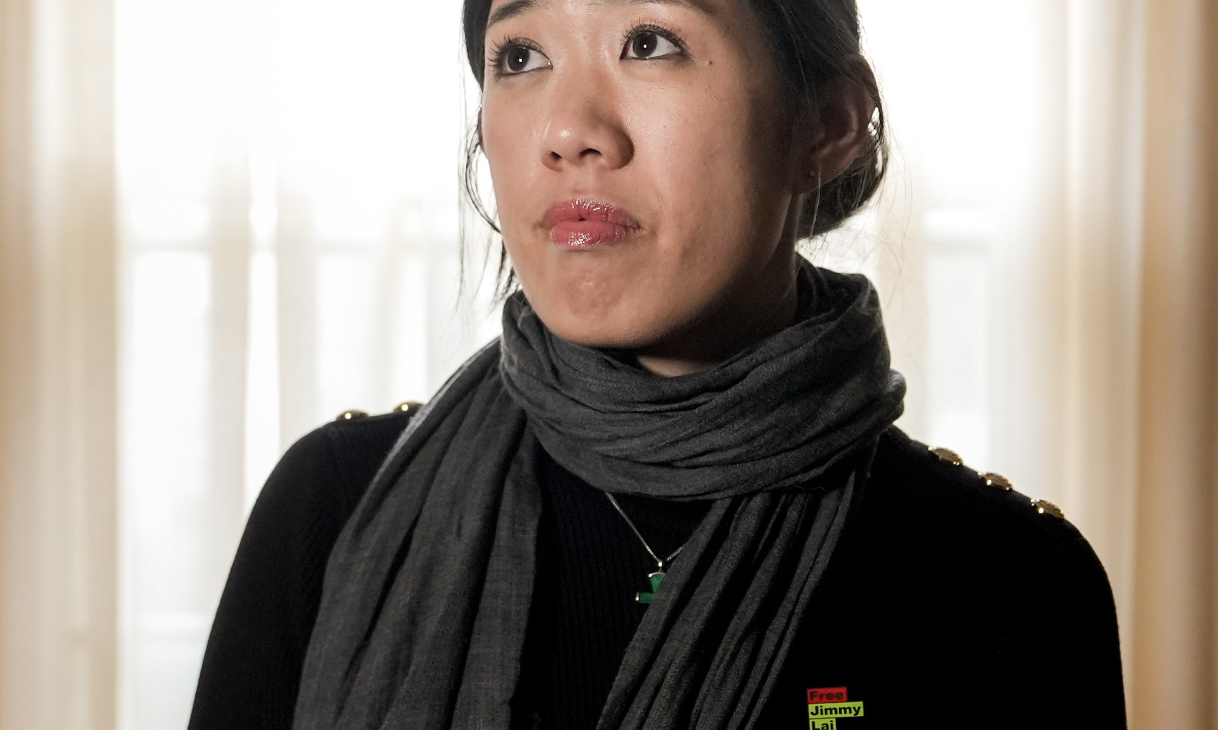 Claire Lai, daughter of Jimmy Lai, poses for a portrait, Monday, Dec. 15, 2025, in Washington. (AP Photo/Julia Demaree Nikhinson)
