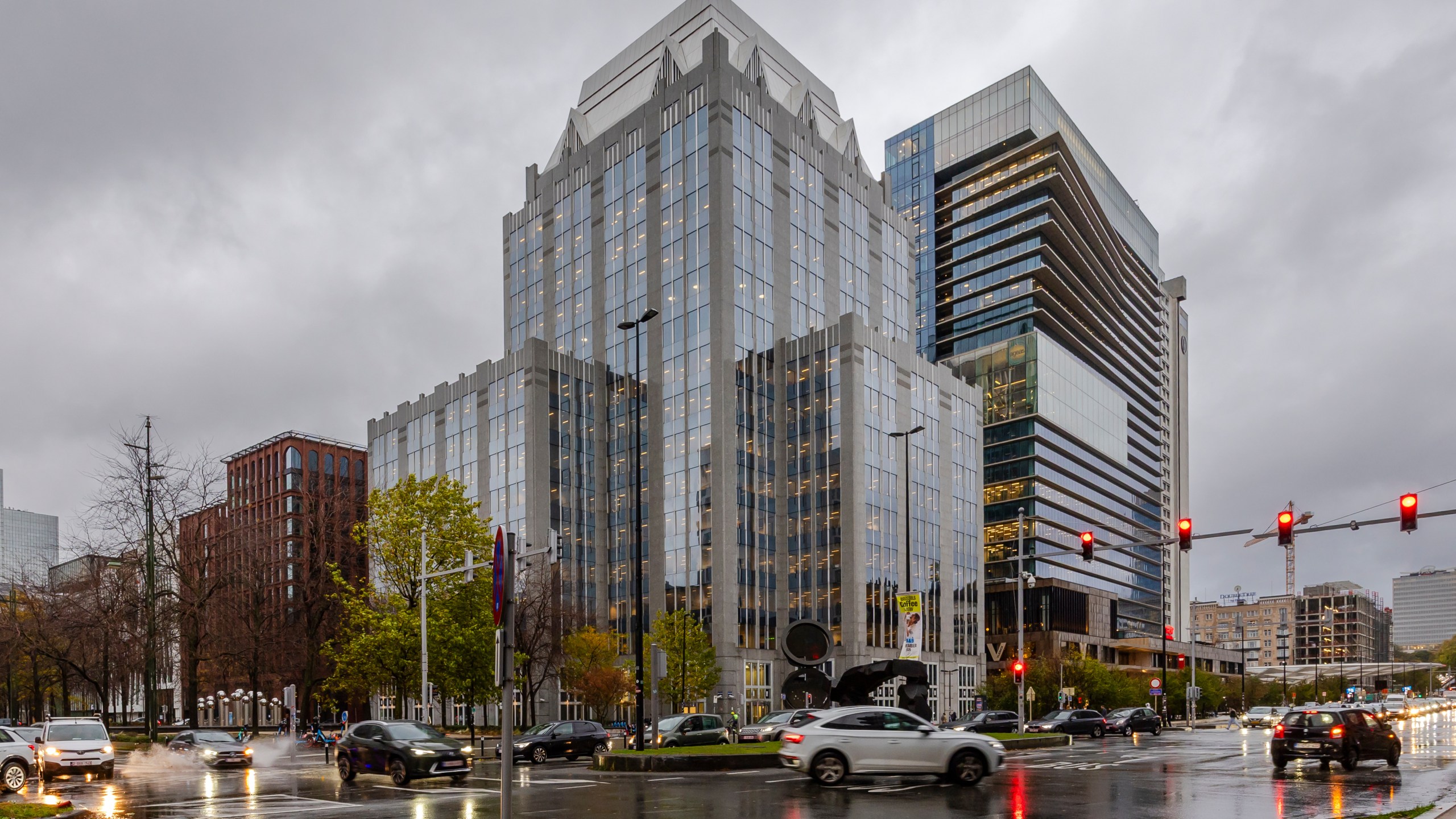 FILE - A view of the headquarters of Euroclear in Brussels, on Oct. 23, 2025. (AP Photo/Geert Vanden Wijngaert, File)