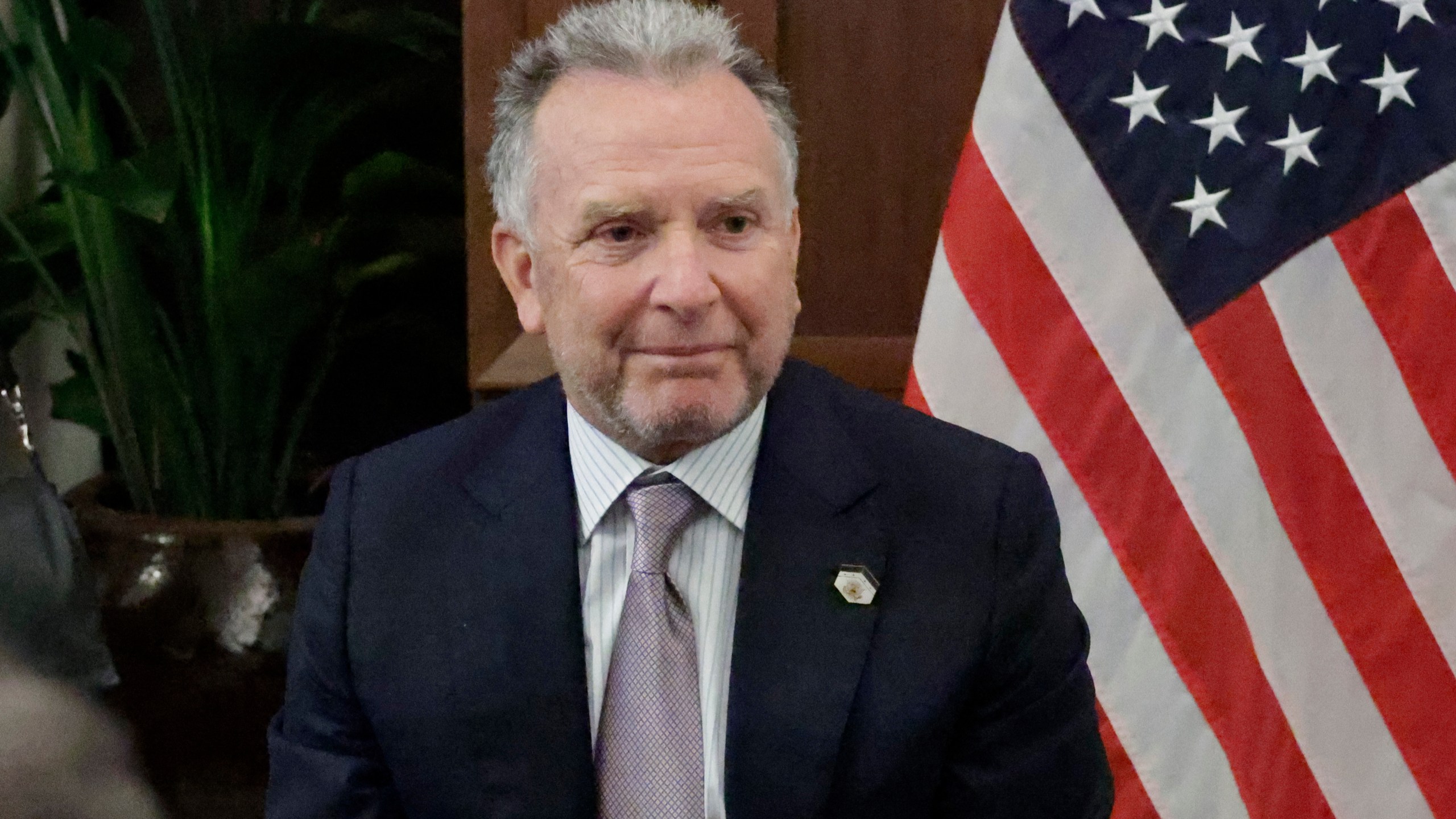 Special Envoy Steve Witkoff attends a meeting with Ukrainian officials Sunday, Nov. 30, 2025, in Hallandale Beach, Fla. (AP Photo/Terry Renna)